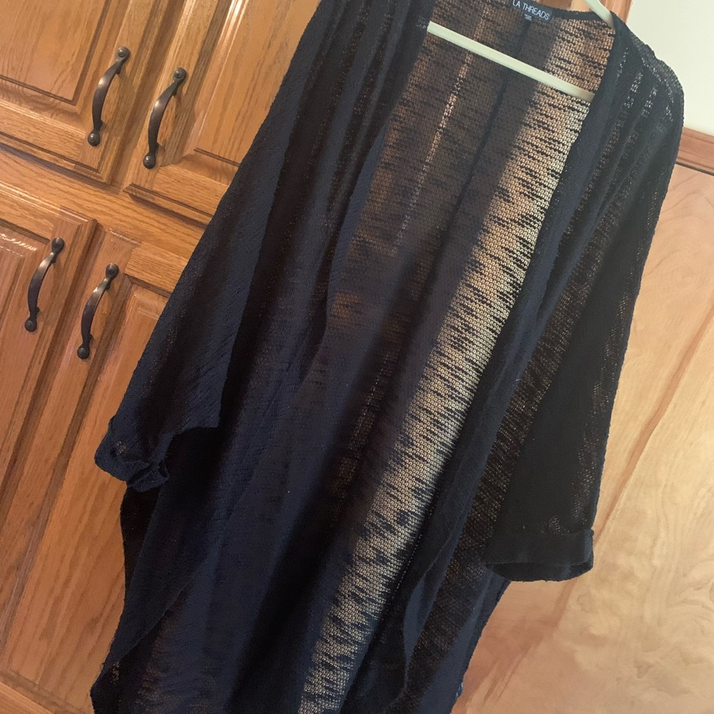 Sheer knit kimono